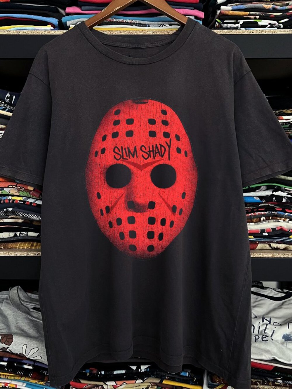 Slim Shvdy Mask Washed White Tee